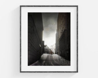 Old Montreal Photo Art Print - Quebec Canada - 8x10 11x14 16x20 - Under the Midnight Moon