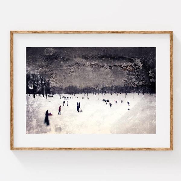 Montreal Art - Outdoor Ice Skating Photo Print - Parc la Fontaine - The Twilight Skate