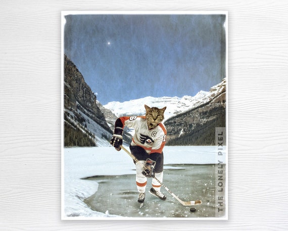 Philadelphia Flyers Cat Photo Print Wall Art Ice Hockey Gifts the