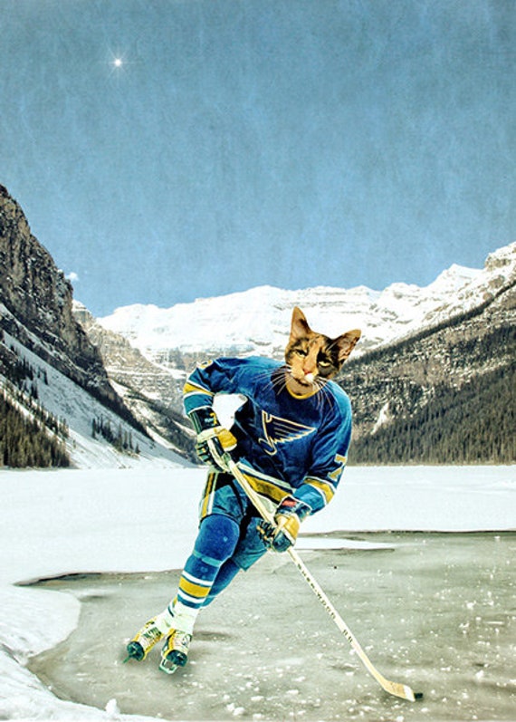 St Louis Blues Cat Photo Print Hockey Art Sports Decor 5x7 -  Israel