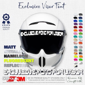 VISOR FONT ESCLUSIVO (2 pezzi) per casco da moto/striscia visiera/adesivo da corsa