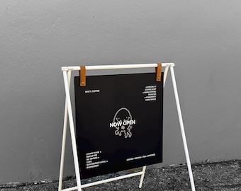 Klein metalen A-frame stoepbord met PVC-paneel - duurzaam reclamebord voor buiten - dubbelzijdig bedrukt