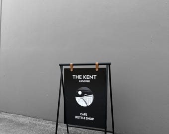 Custom Outdoor A-Frame Sidewalk Sign – Metal Advertising Board with PVC Panel for Business Promotion