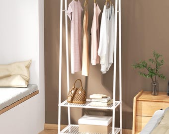 Georgina Garment Rack & Shelf, kledingrek, opbergruimte voor in de bijkeuken, industrieel meubilair voor kleding, meubilair, kledingrek Winkeldisplay