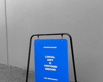 Op maat gemaakt draaibord van metaaldraad met A-frame - Stoepreclamebord - Gepersonaliseerd winkelbord - Buitenreclamebord - Cafébord (SW-Frame003)
