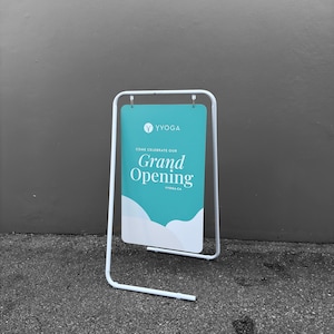 Custom Swing Board Metal Wire A-Frame - Sidewalk Signboard - Personalized Retail Sign - Outdoor Sign - Café Sign - Double Sided Print