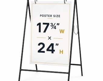 Metal Swing Sign, Poster Size 17.75" W x 24" H Sidewalk Sign with printing