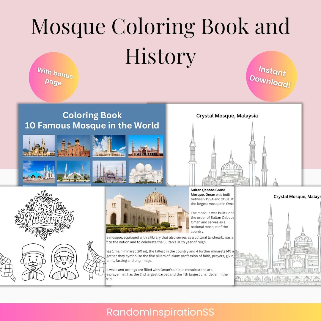 Top 10 Beautiful Mosque Around the World Coloring Book, With ...