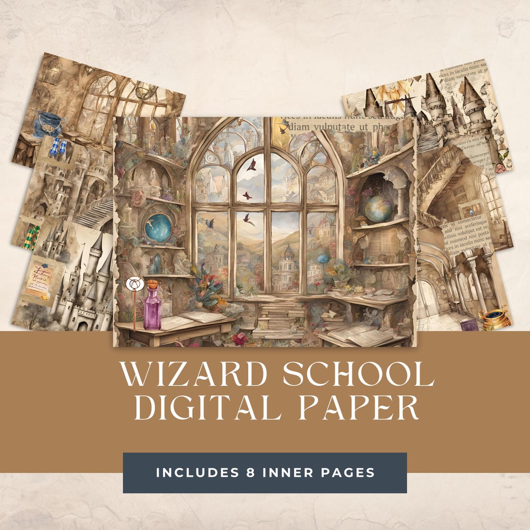 Magical Wizarding School Digital Paper - Seamless Pattern - Scrapbook ...