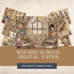 Magical Wizarding School Digital Paper - Seamless Pattern - Scrapbook - Digital Download