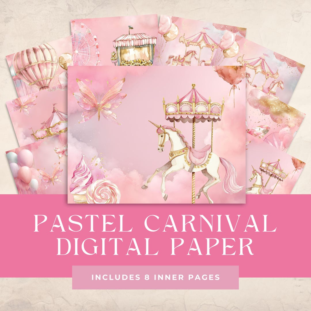 Pastel Carnival Clipart - Cute Circus Digital Download - Watercolor ...