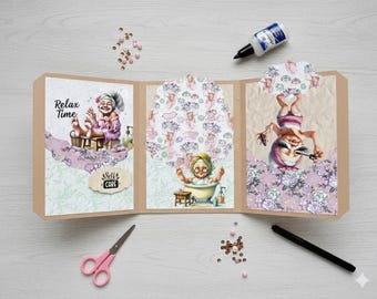 Spa Grandma Junk Journal Folio Printable Kit – Funny Vintage Ephemera for Scrapbooking & Memory Keeping