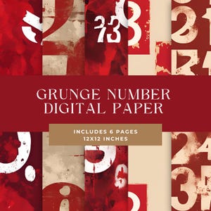 Light Number Scrappy Papers - Vintage Grunge - Digital Download - Junk Journal Kit