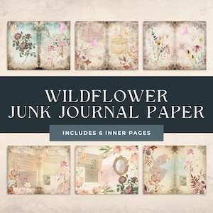 Wildflower Digital Paper Bundle - Scrapbook Papers - Spring Floral Pattern - Instant Download