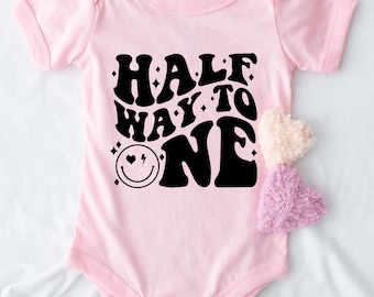 Halfway To One SVG PNG: 6 Month Birthday Design (Digital Download)