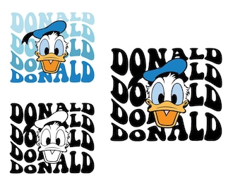 Pacchetto SVG PNG di Paperino retrò: Clipart a strati (download digitale)