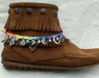 Dead bear rainbow hemp boot accessory or anklet