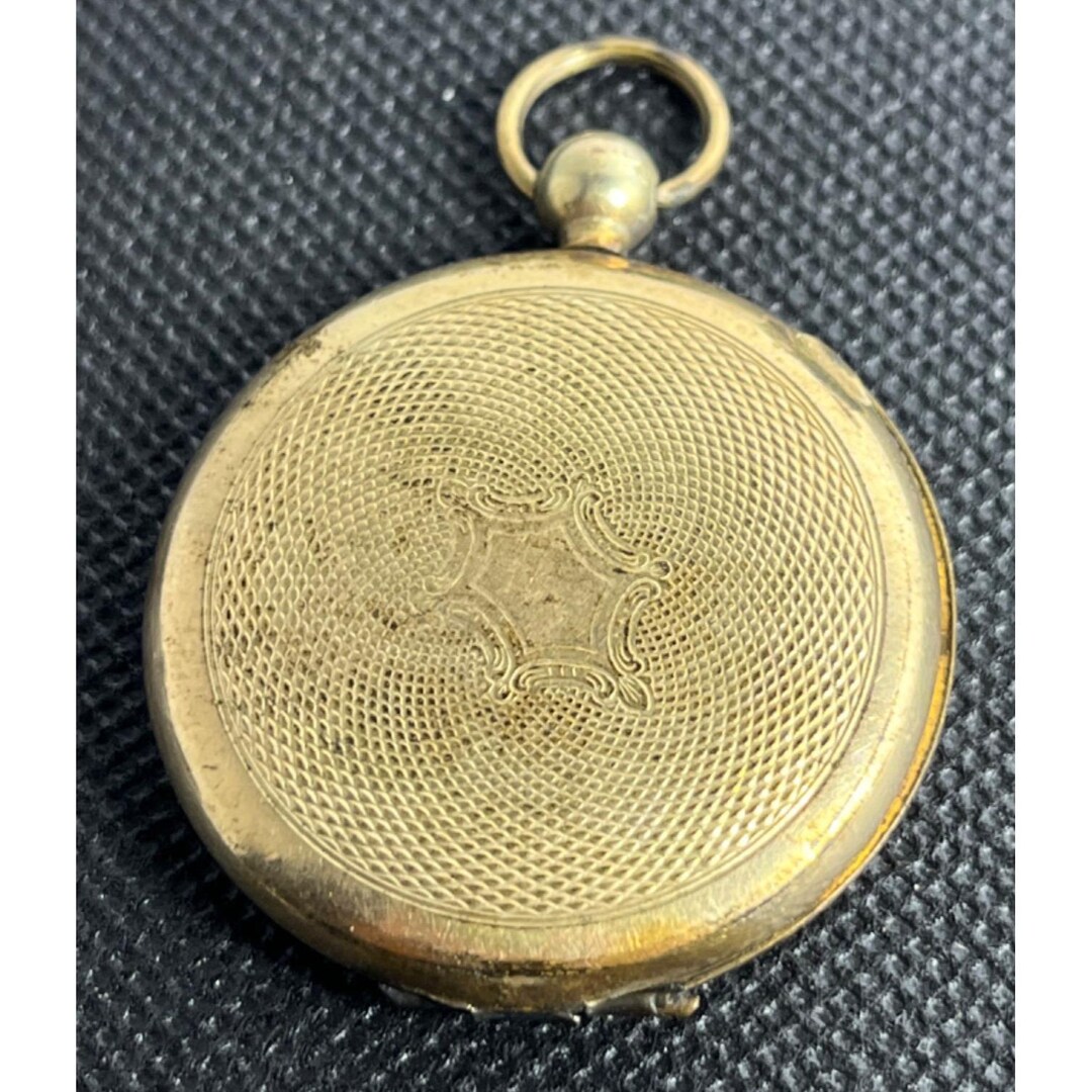Antique Victorian Pocket Watch Locket Engine Turned Design Gold Filled ...