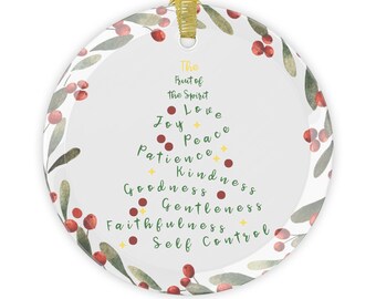 Glass Ornaments - Christmas Decorations - Fruit of the Spirit Ornament, Holiday Ornaments, Tree Decor, Religious Gifts, Christian Decor