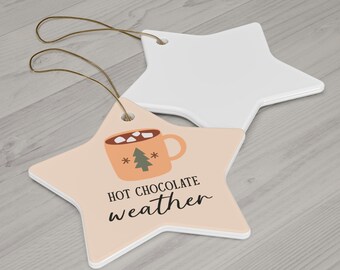 Boho Ceramic Ornament Set - Hygge Winter Holiday Decor, Christmas Tree Decorations, Nordic Ornaments, Scandinavian Home Decor, Cozy Gift