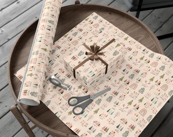 Christmas Gift Wrap Papers, Holiday Wrapping Paper, Hygge Design, Festive Gift Wrap Roll, Scandinavian Gift Wrap, Christmas Presents