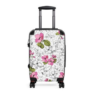 Floral Suitcase, Flower Lovers Travel Bag, Flower Pattern Weekend Carry-On, Garden Print Luggage, Gift for Her, Botanical Vacation