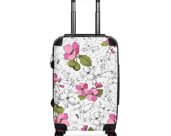 Floral Suitcase, Flower Lovers Travel Bag, Flower Pattern Weekend Carry-On, Garden Print Luggage, Gift for Her, Botanical Vacation