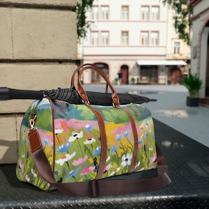 Travel Bag - Beautiful Flower Design Luxury, Floral Tote for Travelers, Waterproof Weekend Bag, Fashionable Carry On Duffel, Wildflower