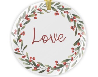 Glass Ornaments, Fruit of the Spirit Christmas Decorations, Love, Joy, Peace, Patience, Kindness, Gentleness, Goodness, Faithfulness