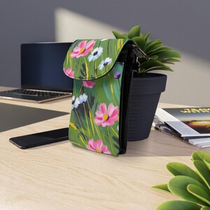 Florale Handy Geldbörse, Telefon Kartenhalter, Frauen Handyhülle, Brieftasche, Blumenmuster Brieftasche, Telefon Hülle