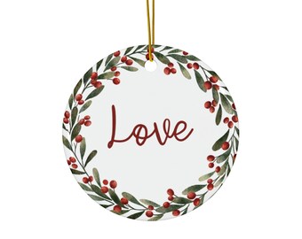 Ceramic Ornament, Faith based Christmas gift, Religious Holiday Decor, Holiday Tree Decoration, Fruit of the Spirit, Christian Ornament