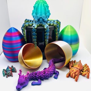 Mystery Animal and Egg Combo, Articulating 3D Printed Fidget Animals, Sensory and Fidget Toy, Fun Flexi Gift, Desk Pet Idea, Travel Buddy