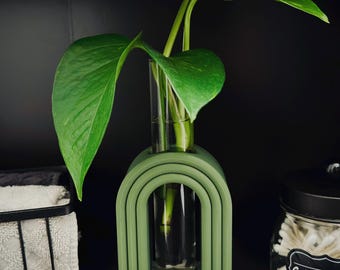 Plant Propagation Stand Decor, Plant Glass Water Stand, 3D Printed Plant Starter Kit, Minimalistic Boho Shelf Decor, Glass Tube Included