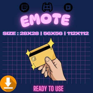 Emote carta di credito oro per Discord Twitch e YouTube / Adesivi denaro statico ed emoji streaming