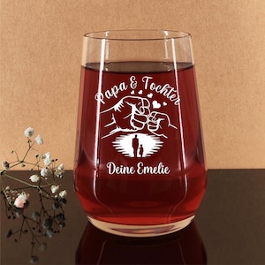 Father&#39;s Day gift personalized drinking glass with engraving Dad gift gift idea Father&#39;s Day