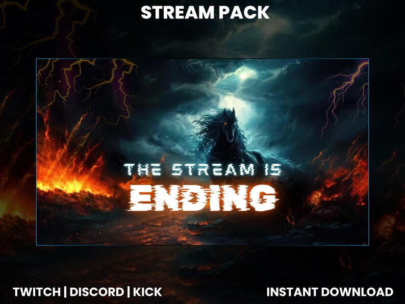 Thunder Horse Animated Twitch Stream Pack | Fire Overlay - Etsy