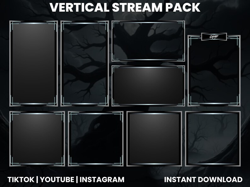 Dark Spooky Tree Vertical Stream Overlay | Tiktok Live Overlay | Horror ...