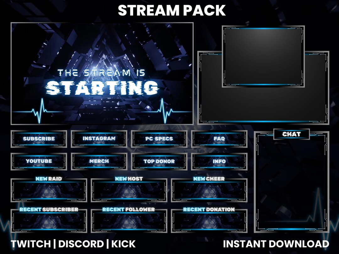 Animated Twitch Stream Pack | Twitch Screen Overlay | Webcam Overlay ...