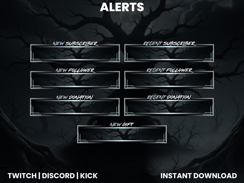 Dark Spooky Tree Vertical Stream Overlay | Tiktok Live Overlay | Horror ...