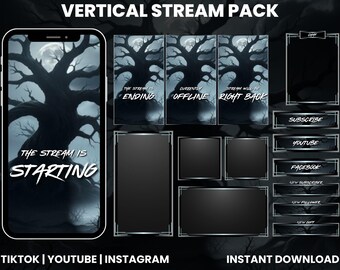 Dark Spooky Tree Vertical Stream Overlay | Tiktok Live Overlay | Horror ...