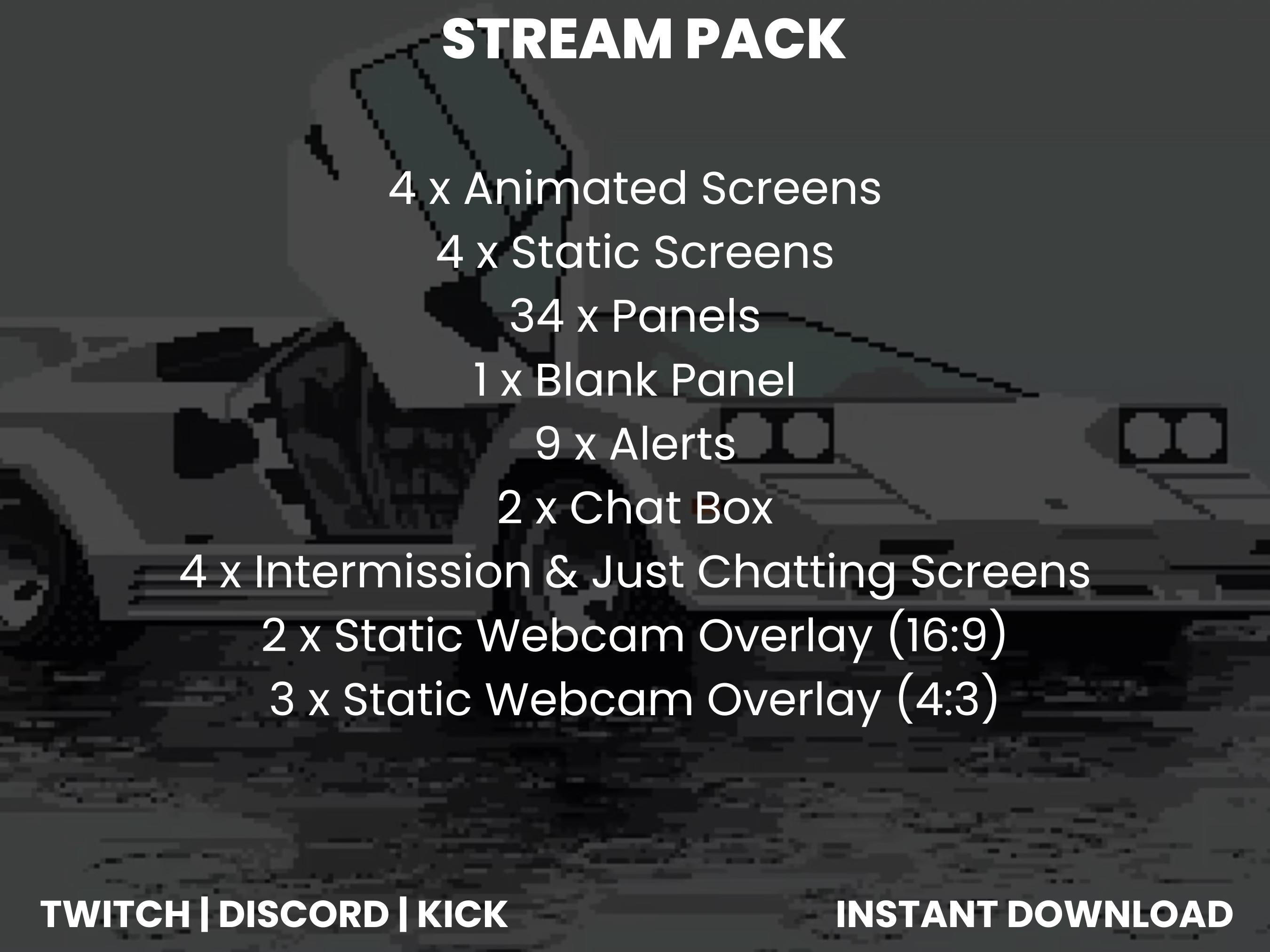 Pixel Lamborghini Countach Animated Twitch Stream Pack | Webcam Overlay ...