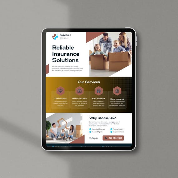 Editable Insurance Service Flyer | Customizable Insurance Marketing Template | Printable Business Flyer
