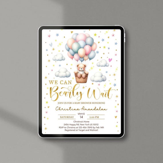 Editable Baby Shower Invitation | Printable Baby Shower Invite | Cute Baby Shower Card | Digital Instant Download