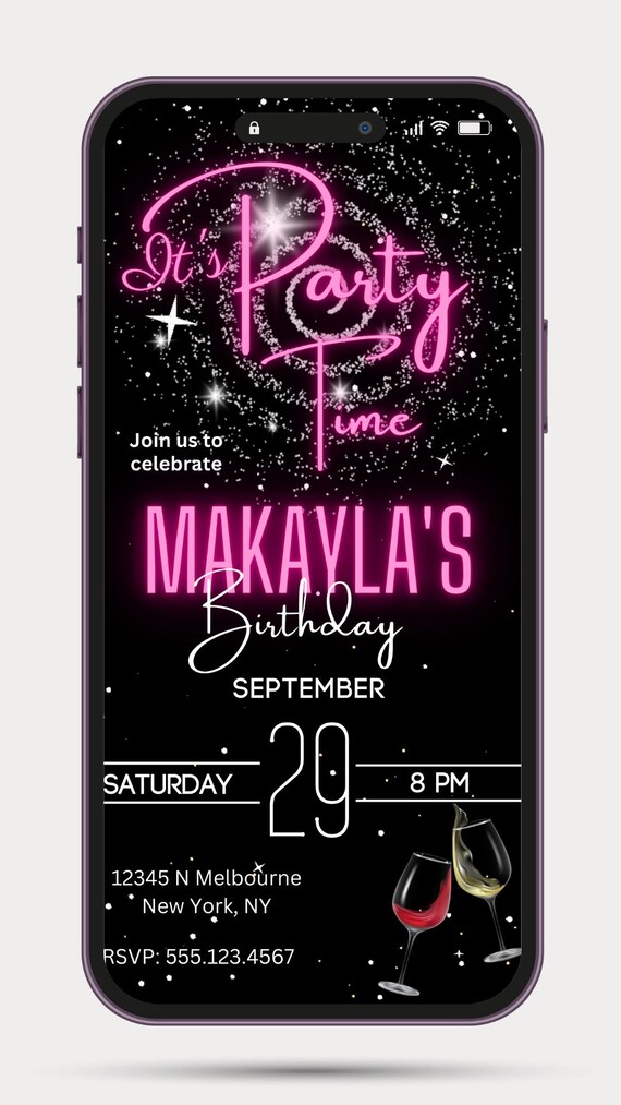Animated Birthday Party Evite | Digital Birthday Invitation | Fun & Interactive Party Invite | Editable Video Invitation