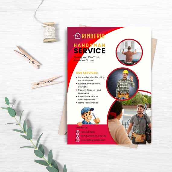 Handyman Service Flyer | Home Repair & Maintenance | Editable Business Flyer | Printable Template
