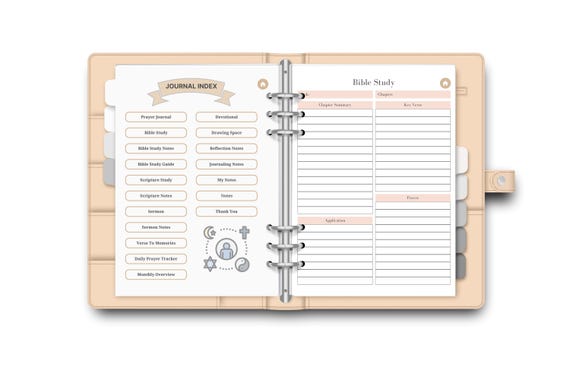 Printable Digital Faith-Based Journal | Christian Prayer Journal | Bible Study Planner | Inspirational Journal Template