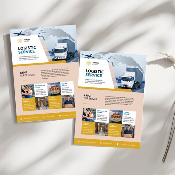 Small business flyer, Logistics & Dispatch Flyer Template | Delivery Service Promotion | Editable Transport Business Flyer