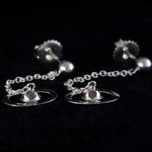Sterling zilveren diamant UFO bengelen post oorbellen, sci-fi oorbellen, cadeau voor haar, sci-fi cadeau