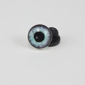 12mm pin/brooch in sterling silver and steel pin with rubber back