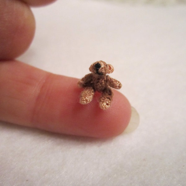 Micro Mini Bear - Really Tiny Dollhouse Miniature by Thread Artist Tammy